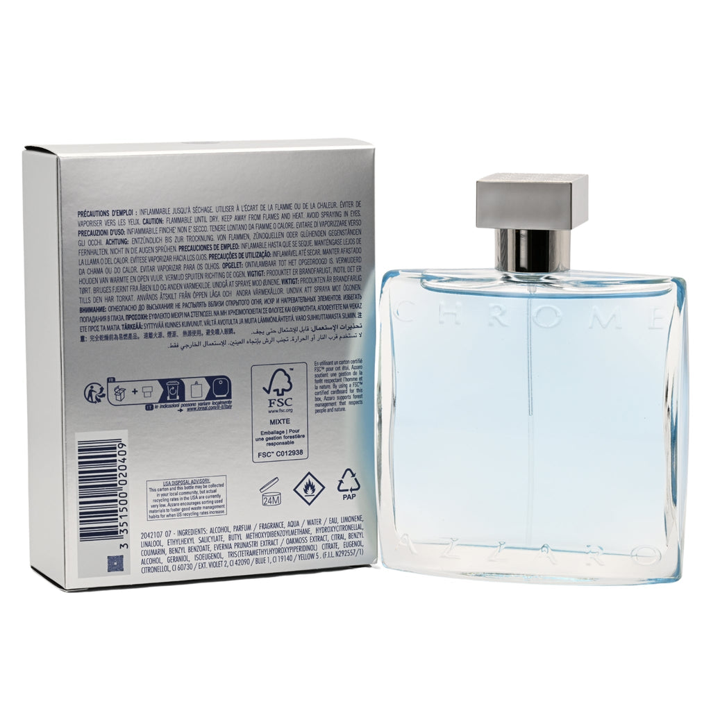 CHROME by Loris Azzaro Cologne for Men EDT 3.3 / 3.4 oz New in Box