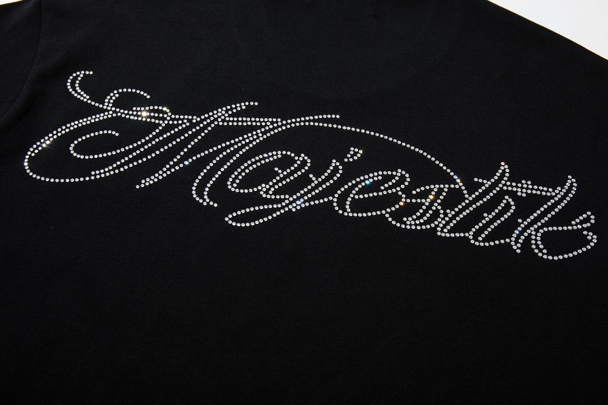 MAJESTIK Alien Rhinestone Graphic T-Shirt — detail